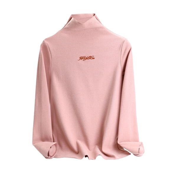 SELONE Womens Thermal Underwear Fleece Shirt High Neck Long Sleeve Tops Tight Bottom Pullover Clothes Green