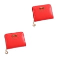 thumbnail image 3 of Minnieouse Tarjetero pequeño y elegante para un fácil acceso, carteras pequeñas, monederos, monederos fáciles de guardar en la bolsa, color Melon rojo 2Conjunto, 3 of 6