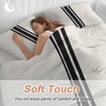 thumbnail image 4 of 3 Piece Black Geometric Stripe, Duvet Cover Set Twin Size, Microfiber Comforter/Quilt Cover with Corner Ties and 2 Pillowcases, Abstract Farmhouse Style All Season Soft Bedding with Zipper Closure, 4 of 8