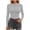 Gray, variant on AherBiu Pajama Tops for Women Long Sleeve Shirt Comfy Fitted Crewneck Basic Layer Undershirt Plain Tees