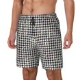 thumbnail image 1 of Fotbe Black And White Houndstooth Traje de Baño para Hombre – Shorts de Natación de Secado Rápido con Forro y Bolsillos-Small, 1 of 6