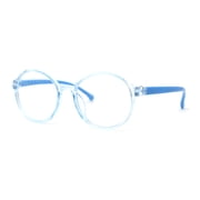 Child Size Round Thin Plastic 100% Blue Light Flitering Computer Glasses Blue