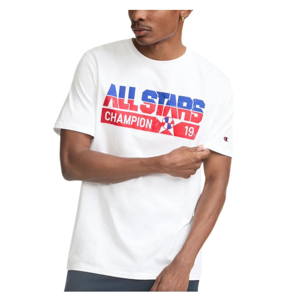 Camiseta clásica gráfica para hombre Champion All Stars blanca XXL