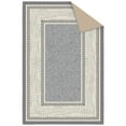 thumbnail image 3 of Ottomanson Border Area Rug 3'3" x 4'7" - Non Slip Low Pile Carpet, Light Gray, 3 of 12