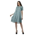 thumbnail image 4 of Moomaya Robes à Manches Courtes Grande Taille pour Femmes Col Rond Mini Tuniques Robes, 4 of 4
