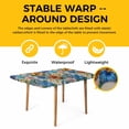 thumbnail image 4 of Boho Colorful Floral Table Cloths for 5 Foot Rectangle Tables, Spring Flowers Vintage Abstract Art Patio Waterproof Elastic Fitted Tablecloths, Washable Rectangular Table Cover for Camping, 4 of 8