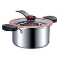 thumbnail image 1 of 3.5L Stainless Steel Pressure Cooker,Non-stick Interior,Multi-functional Slow Cooker for Stewing and Steaming,Open Flame Safe,Stylish Kitchen Cookware in Red or Silver, 1 of 7