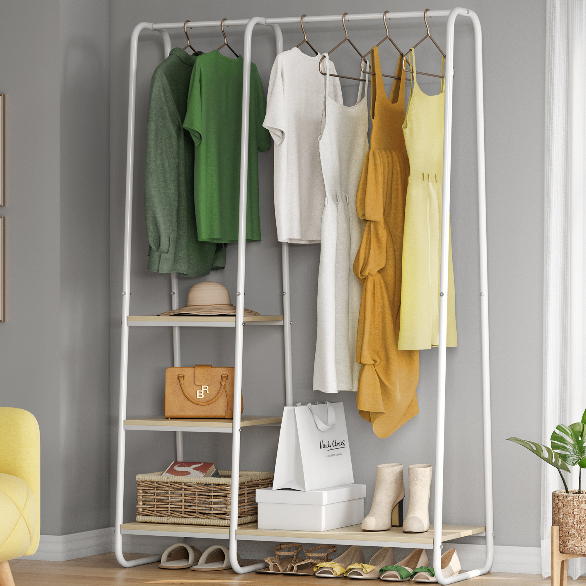 Raybee Clothes Rack Standing Garment Rack For Hanging Clothes, Heavy