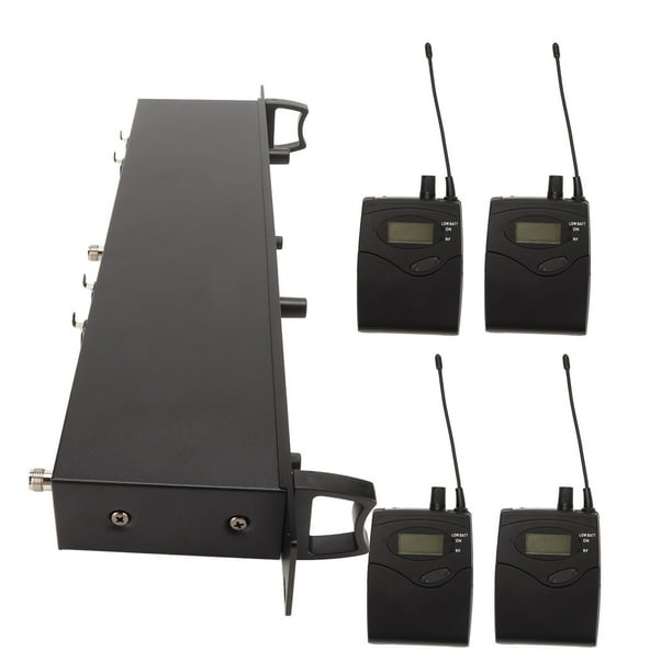 Sistema de monitoreo de auriculares inalámbricos Bling Bling UHF 2 canales 4 transmisores
