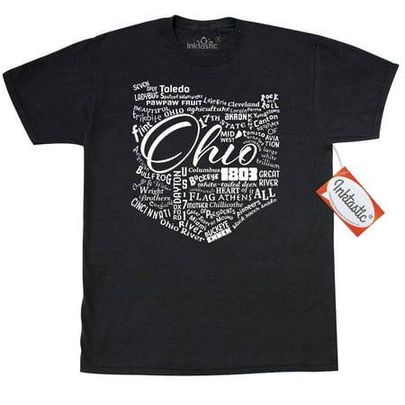 Inktastic Ohio Word Salad T-Shirt State Home 17th Heart Of It All Ohioan Midwest Cleveland Columbus Cincinnati Dayton Buckeye Mens Adult Clothing Apparel Tees
