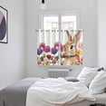 thumbnail image 3 of Easter Bunny Kitchen Curtains Window Panels, Spring Colorful Daisy Flowers Rabbit Rustic Insulated Window Treatment Curtain, Grommet Curtains for Bedroom/Living Room/Bathroom, 2 Piece 52"Wx63"L, 3 of 8