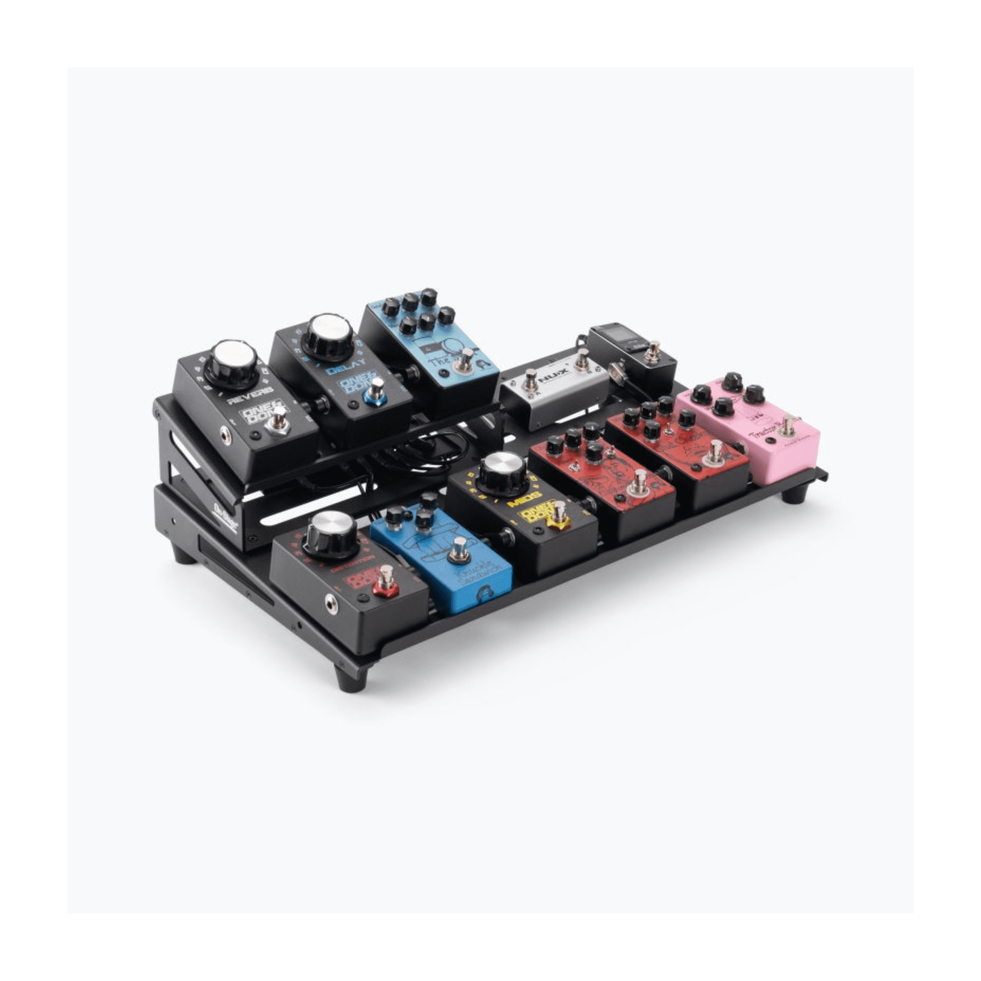 On-Stage Deluxe Two-Tier Guitar Pedalboard with Adjustable Upper Tier Holds Up to 11 Standard Pedals