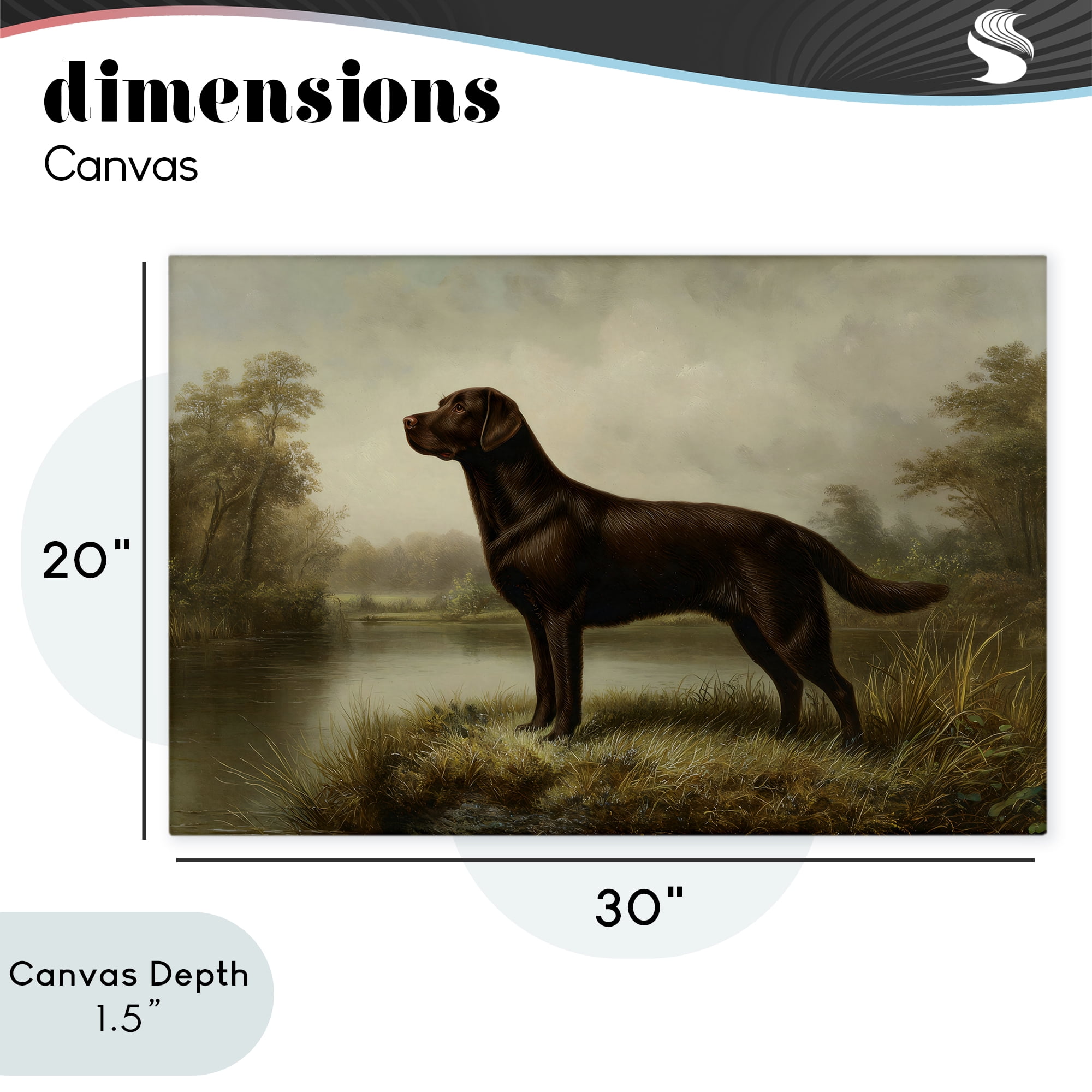 Stupell Industries On Alert Chocolate Lab Canvas Wall Art, design by Petal Prints Design
