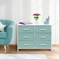 thumbnail image 5 of Sorbus Dresser with 6 Drawers - Furniture Storage Tower Unit for Bedroom, Hallway, Closet, Office Organization - Steel Frame, Wood Top, Easy Pull Fabric Bins (6-Drawer, Pastel Aqua), 5 of 5