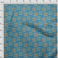 thumbnail image 4 of oneOone Georgette Viscose Medium Blue Fabric Asian Kilim Quilting Supplies Print Sewing Fabric By The Yard 42 Inch Wide, 4 of 5