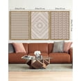 thumbnail image 4 of SHENIFY large 24x36in3pcs Natural Framed Boho Geometric Wall Art Mid-Century White Dot Collage Abstract Shape Illustration Neutral Modern Minimalist Painting Decorative Artwork, 4 of 5