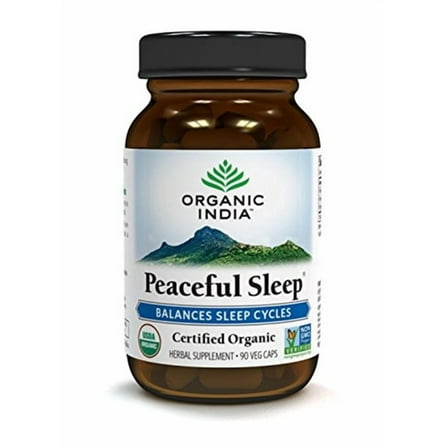 ORGANIC INDIA Peaceful Sleep Herbal Supplement 90 Vegetarian Capsules