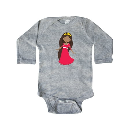 

Inktastic African American Princess Princess In Red Dress Gift Baby Girl Long Sleeve Bodysuit