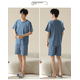 thumbnail image 4 of 2024 nuevos hombres de verano de algodón fino pantalones cortos de manga corta conjunto de pijama ropa de casa traje para hombres en verano, 4 of 5