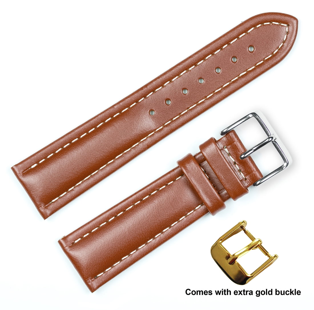 deBeer brand Breitling Style Oil Tanned Leather Watch Band (Silver ...