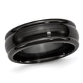 thumbnail image 1 of Bague Alliance pour Homme en Titane 8 mm, Bombée, Polie Noire, 1 of 4
