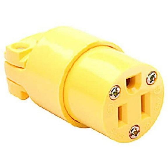 Legrand 4887YCC10 Commercial Grade 15A Yellow Female Electrical Plug End