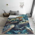 thumbnail image 5 of Bingfone Colorful Plant Turtle Print Flannel Fleece Blanket Throw Blanket for Bed,Sofa,Couch,Travel,Camping(80"x60" ), 5 of 8