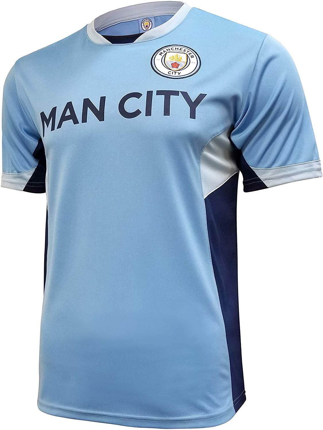 Adult  Sizes Official Manchester City Crest Polo Navy 2019 Champions Shirt 