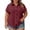 Womens Tops Plus Size-Wine, variant on Homenesgenics Womens Tops Plus Size Solid Color Collar Button Pocket Short-Sleeve Shirt Top Purple XXXL