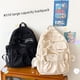 thumbnail image 4 of Mochila escolar con lazo plisado y personalidad de contraste de colores bonitos con estilo de animación para chicas y estudiantes, 4 of 6