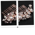 thumbnail image 5 of WRITWAA 1Pc Bride Hair Clip Rose Plated Gold Alloy Shiny Wedding Hair Accessory, 5 of 8