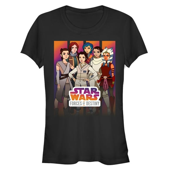 Junior's Star Wars: Forces of Destiny Group  Graphic Tee Black 2X Large