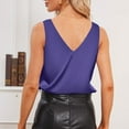 thumbnail image 2 of Akiihool Womens Silk Satin Tank Tops V Neck Casual Cami Sleeveless Camisole Blouses Summer Basic Tank Shirt (Purple,S), 2 of 7