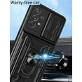 thumbnail image 2 of Case for Samsung Galaxy A32 4G (Not 5G) with Card Holder, Heavy Duty Protection Phone Case with Magnetic Ring Kickstand Slide Camera Cover for Samsung Galaxy A32 4G LJK Black, 2 of 7