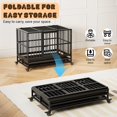 thumbnail image 7 of Huloretions 37''Dog Crate,Heavy Duty Metal Dog Kennel,Foldable Indoor Dog Cage with Double Door,360°Lockable Wheels and Removable Tray,Dog Crate Furniture for Small Medium Large Dogs, 7 of 7
