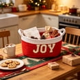 thumbnail image 6 of Christmas Gift Basket,Cotton Woven Xmas Decoration Storage Organizer,Holiday Rope Woven Decor, Christmas Decoration Basket with Handle for Xmas Festive Home Party Supply, 6 of 6
