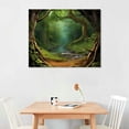 thumbnail image 2 of COMIO Nature Wall Art Spring Forest Green Tree Picture landscape Painting Cuadros Para Sala Prints Home Bathroom Decor, 2 of 4