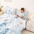 thumbnail image 3 of Erosebridal Cartoon Cute Seahorse Bed Sheets,Watercolor Coral Starfish King Sheets For Girls Boys,Ocean Theme 4-Piece, 3 of 6