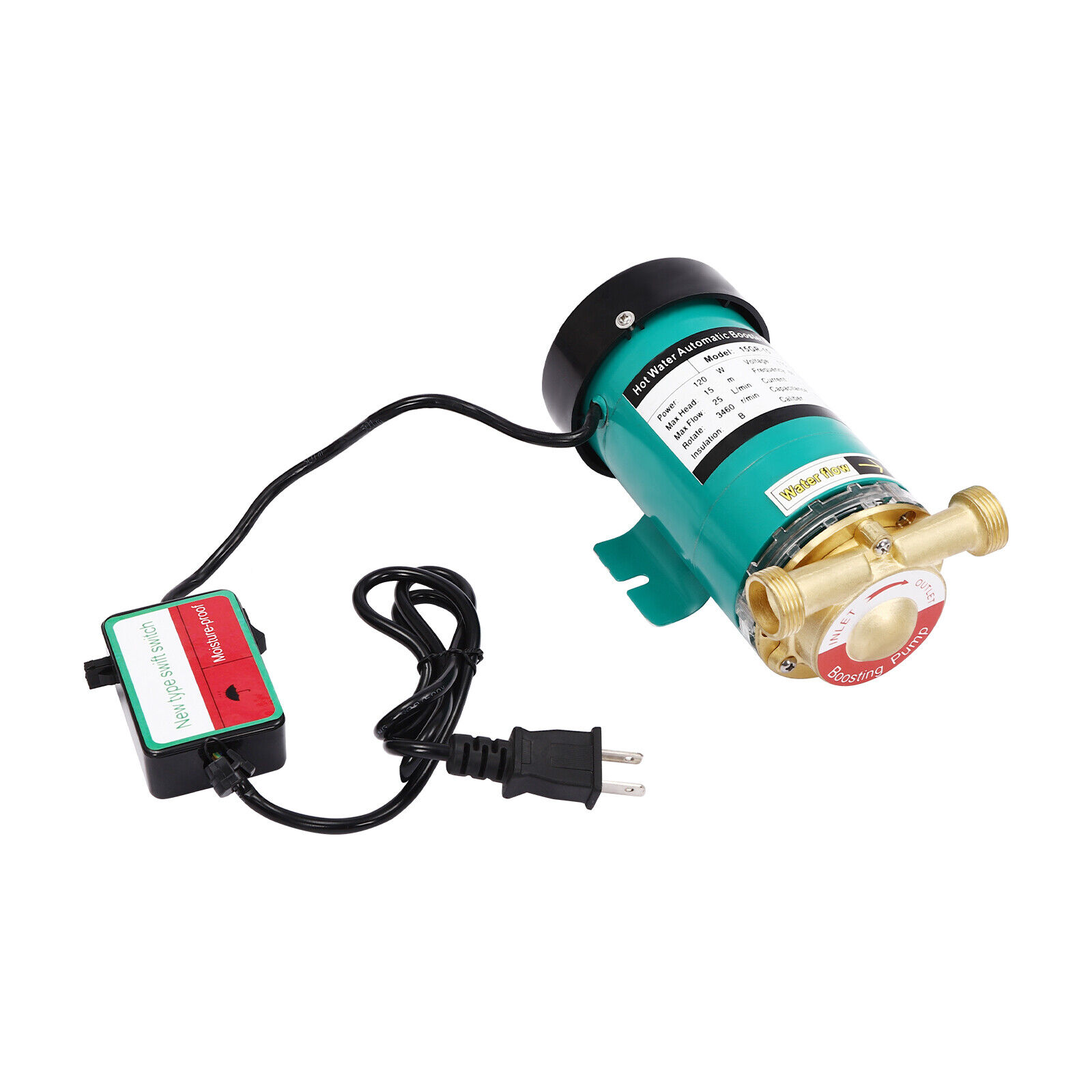 120W 115V Household Booster Pump Automatic Boost Water Pressure Pump Fits Shower