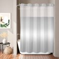 thumbnail image 2 of No Hook Shower Curtain, Grey Ombre Shower Curtains for Bathroom with See Through Top Window, Aesthetic Art Farmhouse Gradient Gray Waterproof & Washable Bath Curtain Stall 48"x72", 2 of 9
