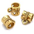 thumbnail image 5 of Aylifu 100pcs Bails Beads, Tibetan Big Hole Bail Tube Bead Loose Spacer Beads Hanger Connector for European Charm Bracelet Jewelry Making,Antique Gold, 5 of 7