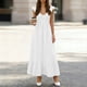 thumbnail image 5 of Vestido Casual Tops para las Mujeres Casual Cómodo sin Mangas Cuello en V Plegado Vestido Sólido, 5 of 6