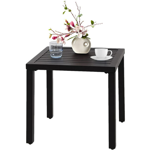 Bouanq Black Frame Square Coffee Table, Small Black Square Coffee Table