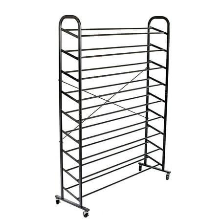 Internet's Best 45-Pair Shoe Rack | 9-Tier | Black Metal | Portable Storage in Closet Bedroom (Best Store Bought Meal Replacement Shakes)