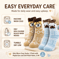 thumbnail image 6 of Girls Micro Cozy Socks, 2 Pack with Playful Ears and Soft Plush Fabric, BROWN, S/M, 6 of 8