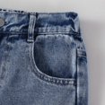 thumbnail image 5 of WMQPNNS Girl's Jeans Baggy Wide Leg Denim Pants Teen Girls Mid Rise Elastic Band with Pockets Casual Clothes, Size 7-8 Years, tr2-Blue, 5 of 6