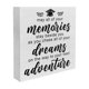 thumbnail image 2 of pstuiky Letrero de madera con frase de graduación decoración de escritorio positivo detrás de ti todos tus recuerdos caja de madera letrero rústico para el hogar estante decoración de pared, 2 of 6