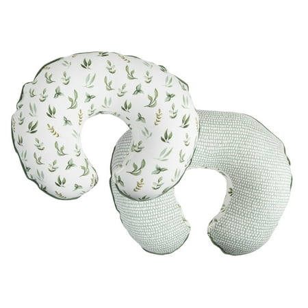 Boppy Organic Cotton Pillow Cover, Green Little Leaves, Fits Original Support Boppy, Cover Only