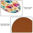 thumbnail image 5 of Dog Paw Print 6Pcs Round Microfiber Leather Bar Coasters, 11x11 cm/4.3x4.3 in, Drink Mats for Home and Kitchen, Absorbent Cup Coasters Set for Drinks, 5 of 6