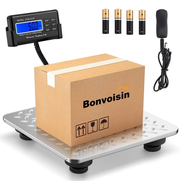 Báscula Postal Digital Bonvoisin 300 kg Acero Inoxidable LCD